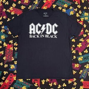 AC/DC Back In Black Classic Logo Black Tee Shirt / Size 2XL